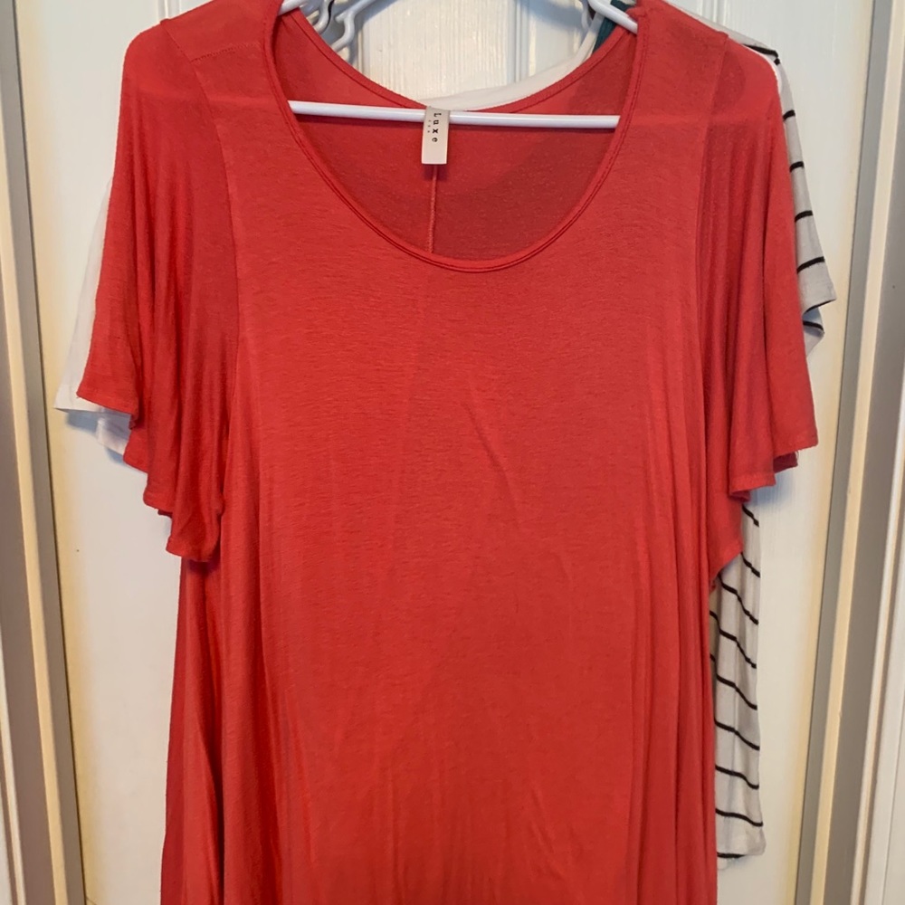 Coral pink shirt